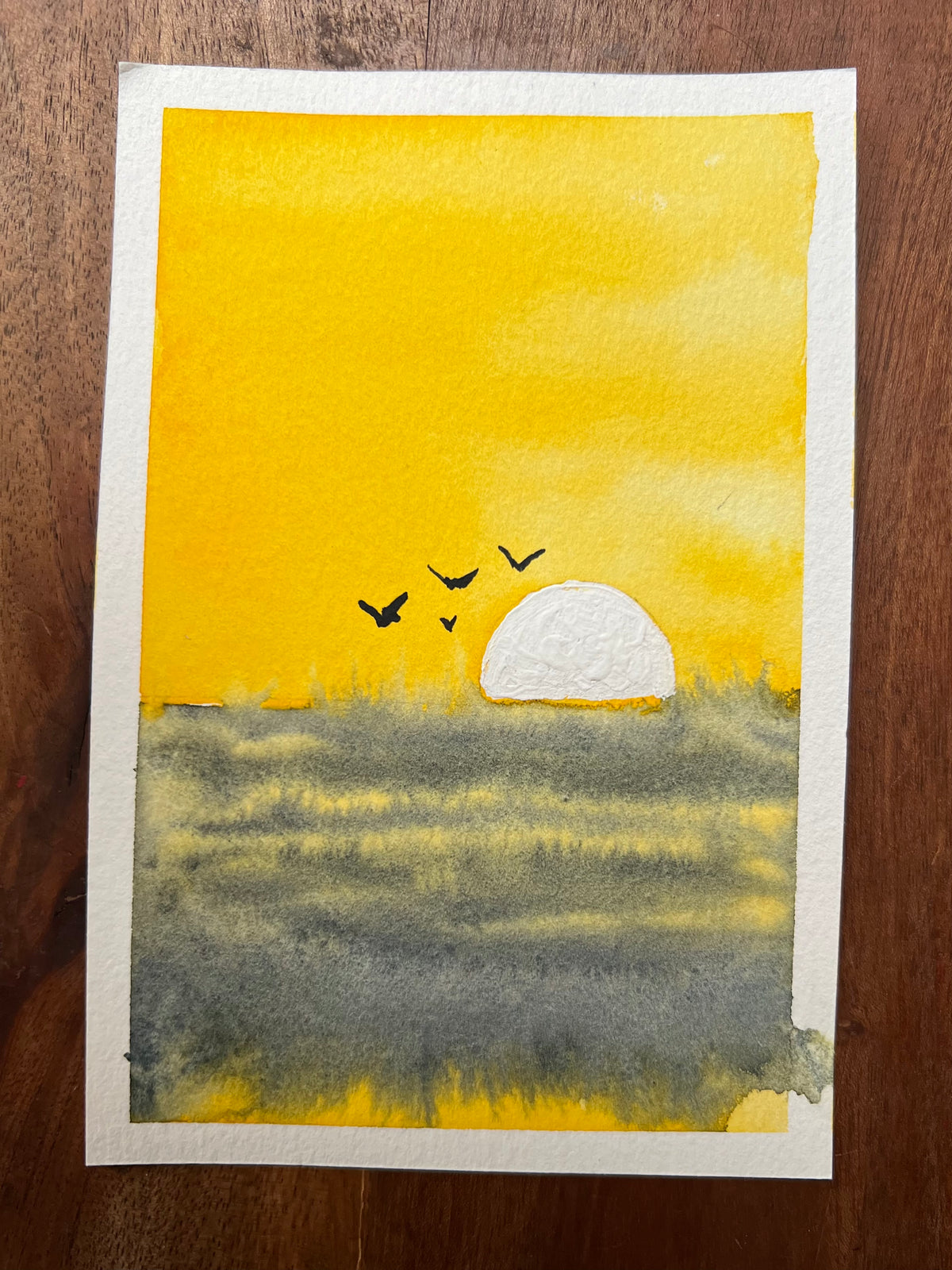Fly By Sun No. 2 4x6 Original Watercolor