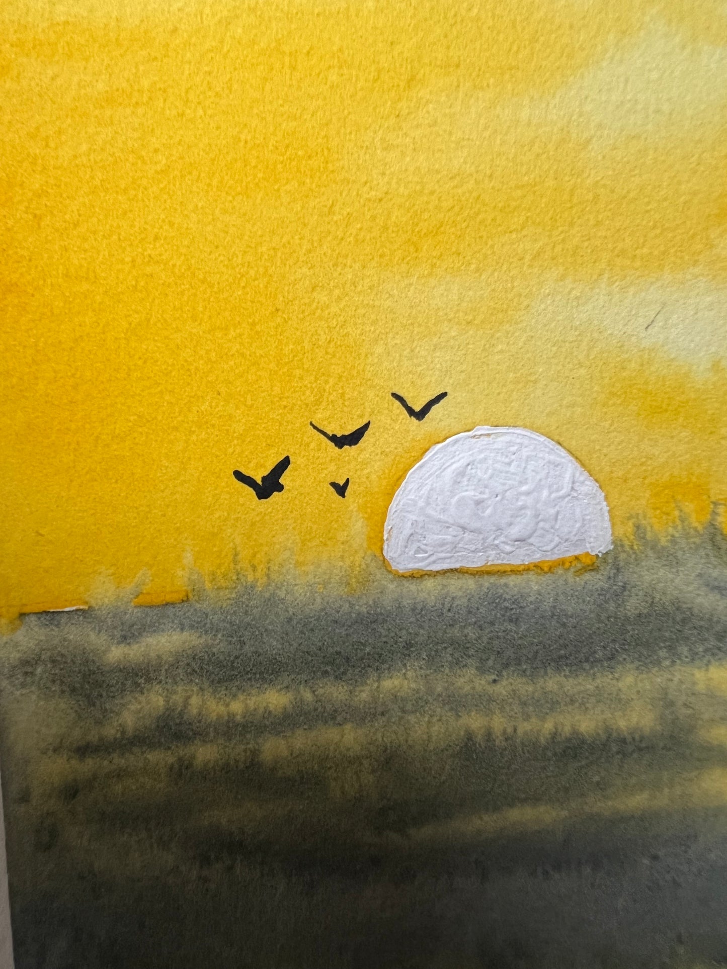 Fly By Sun No. 2 4x6 Original Watercolor