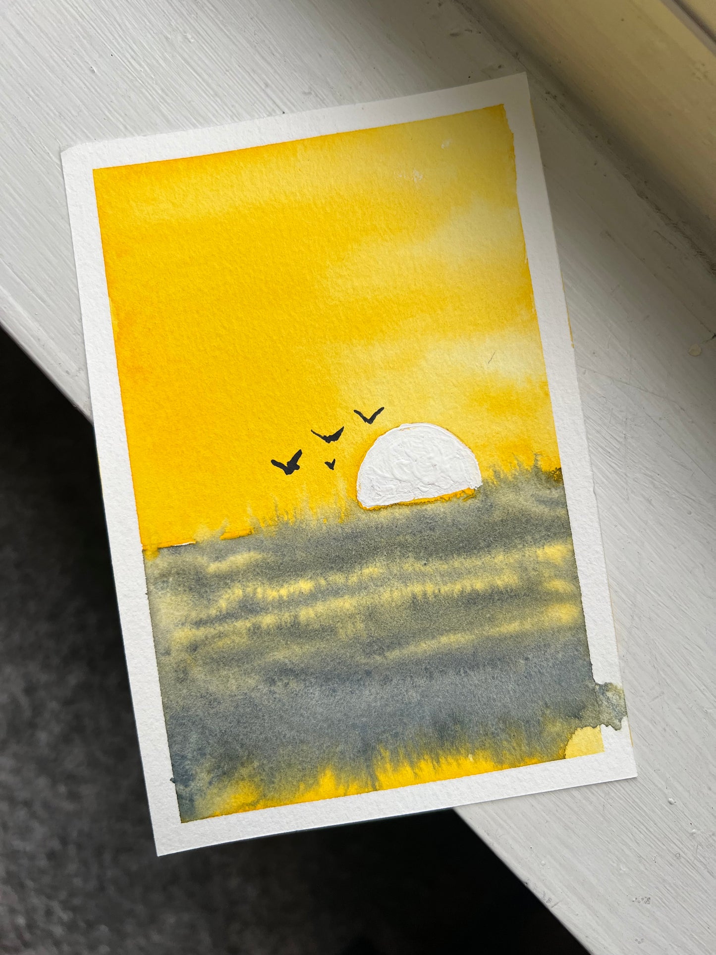 Fly By Sun No. 2 4x6 Original Watercolor