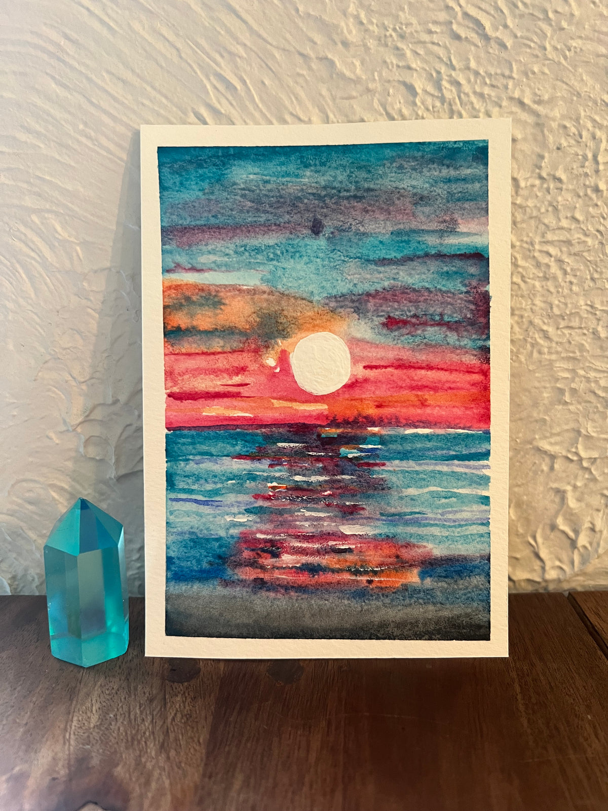 Moon Water 4x6 Original Watercolor