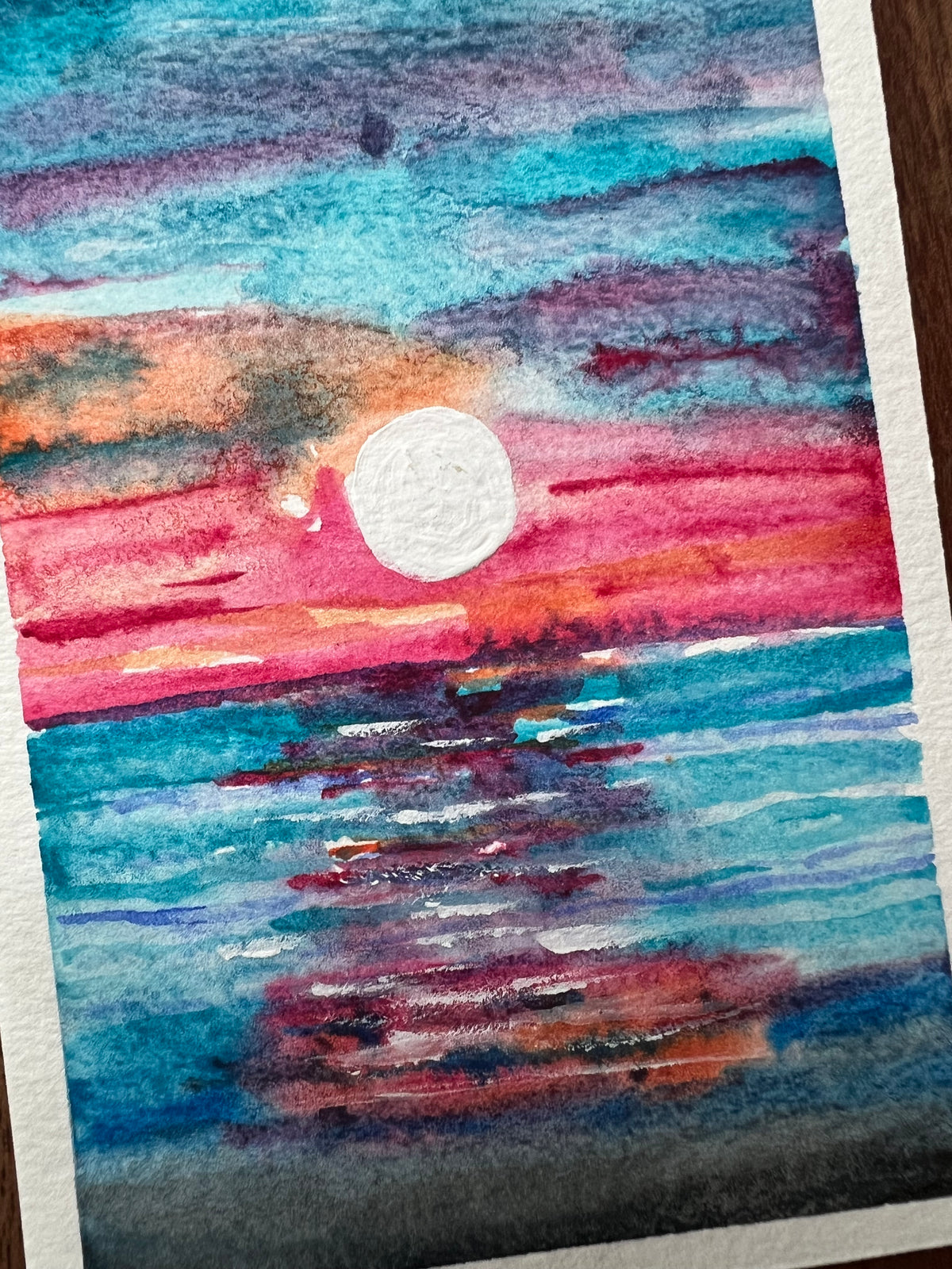 Moon Water 4x6 Original Watercolor