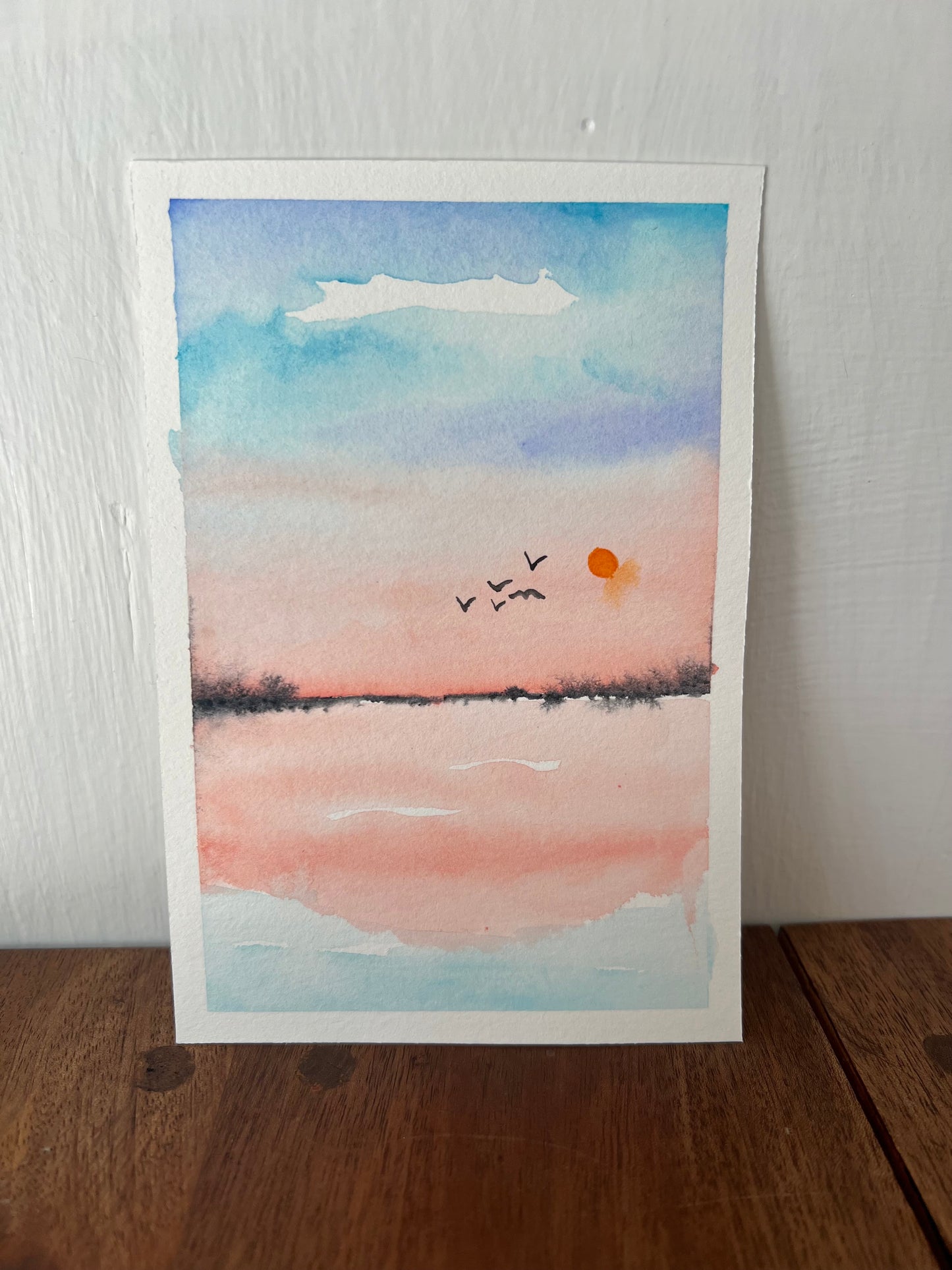 September Dusk No. 1 4x6 Original Watercolor