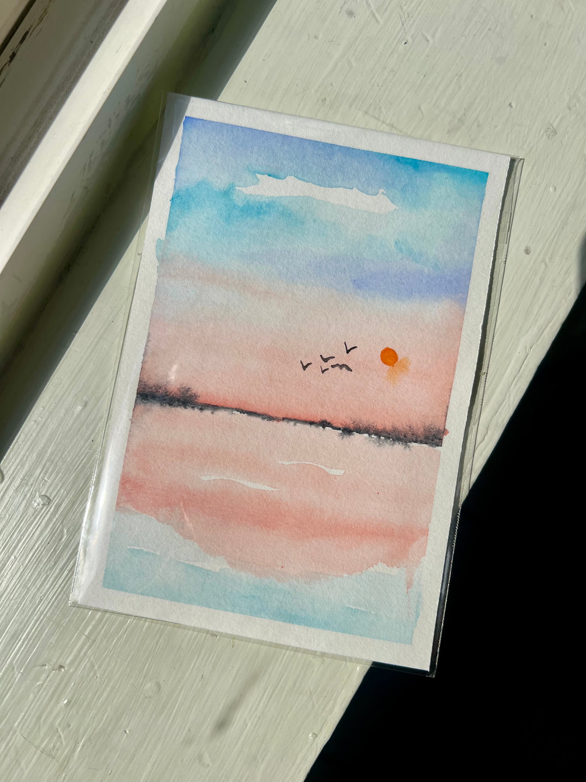 September Dusk No. 1 4x6 Original Watercolor