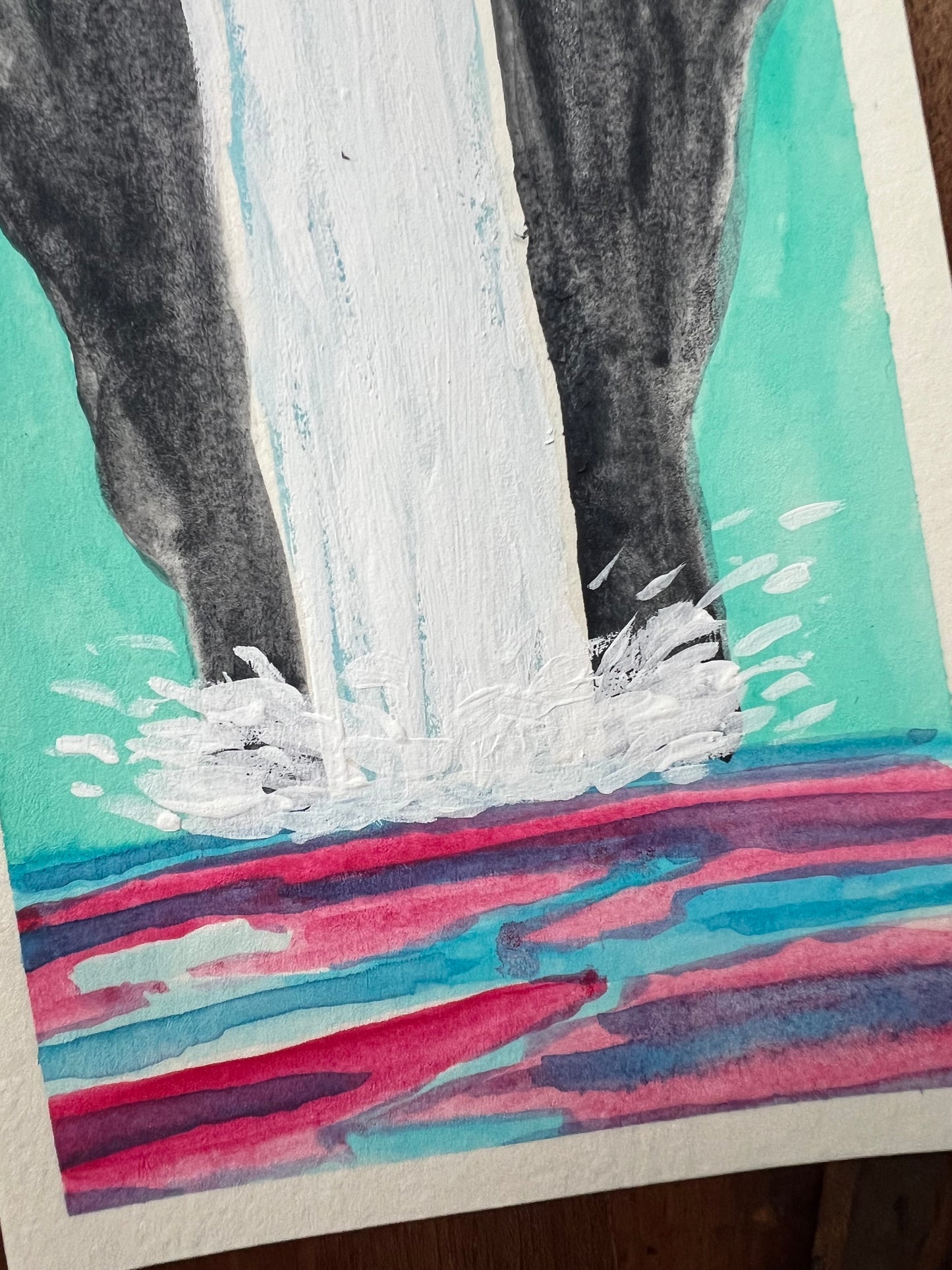 Waterfall Dreams 4x6 Original Watercolor