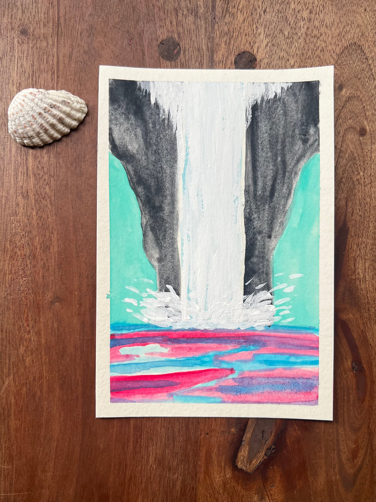 Waterfall Dreams 4x6 Original Watercolor