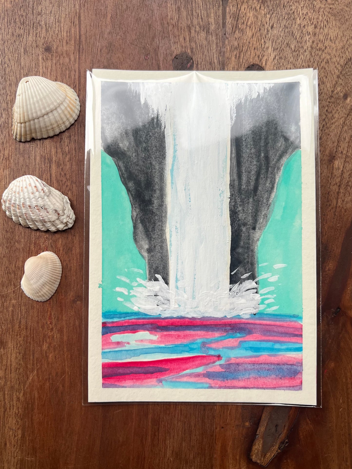 Waterfall Dreams 4x6 Original Watercolor