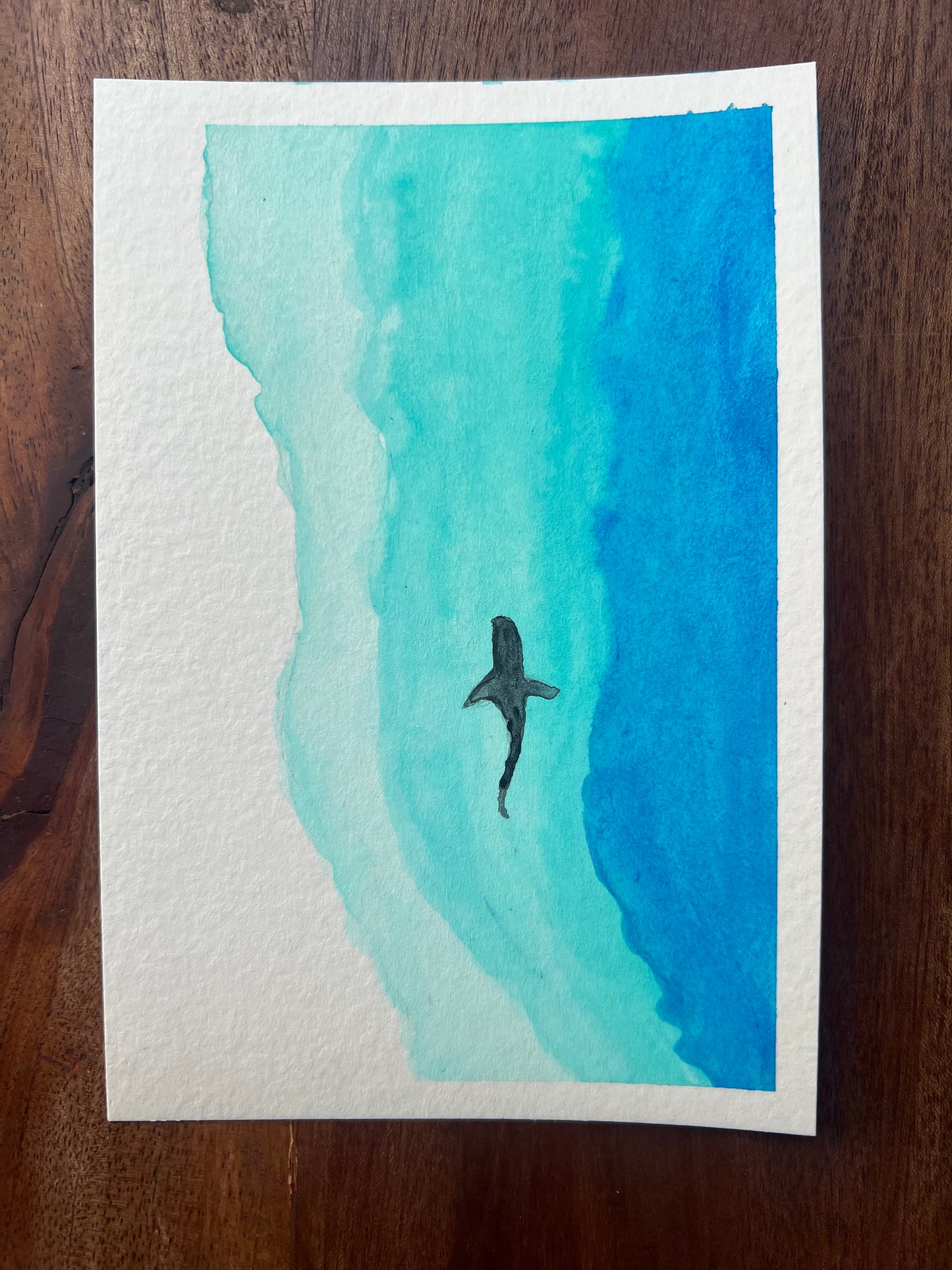 Blue Hunter 4x6 Original Watercolor