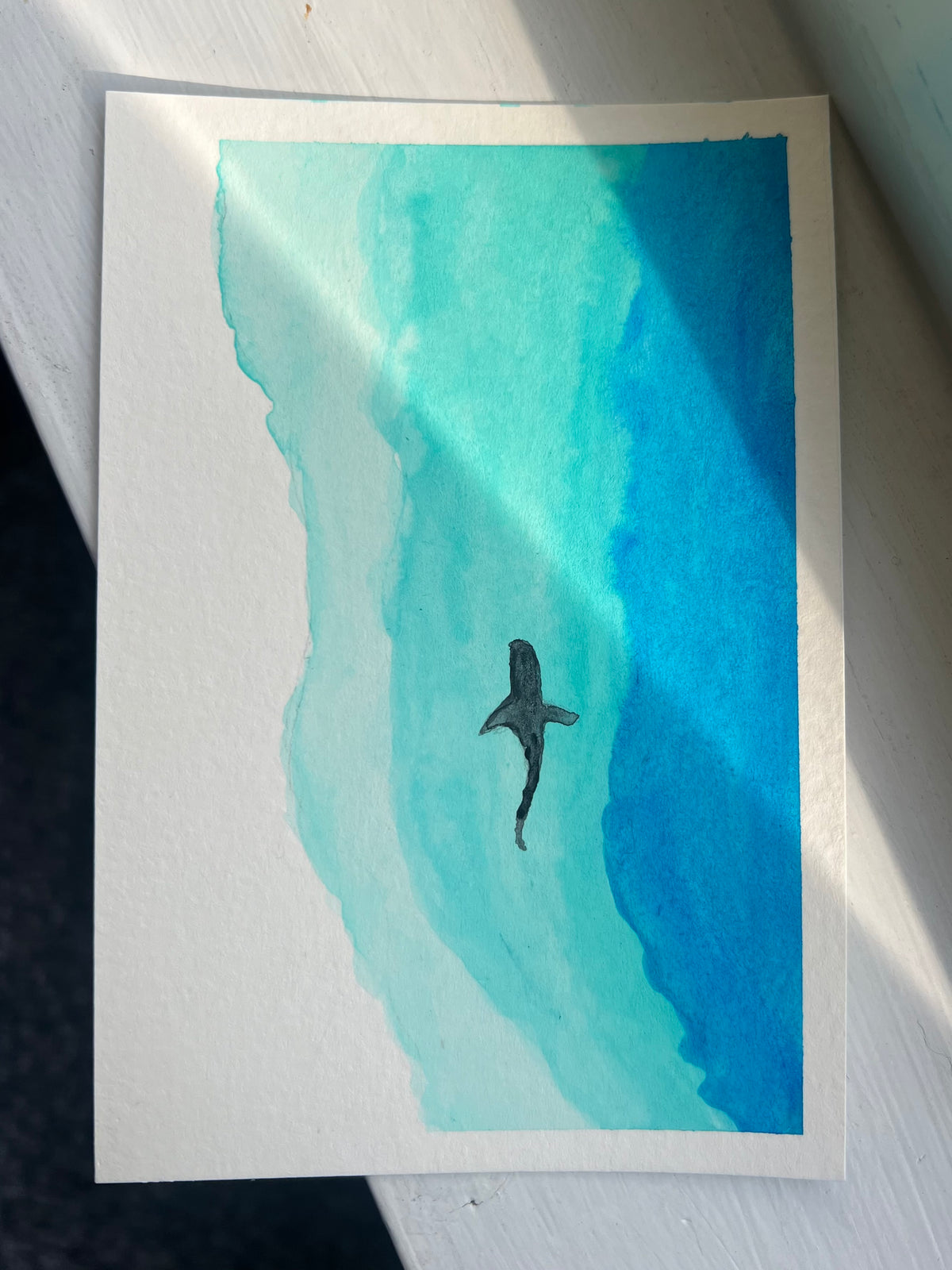 Blue Hunter 4x6 Original Watercolor