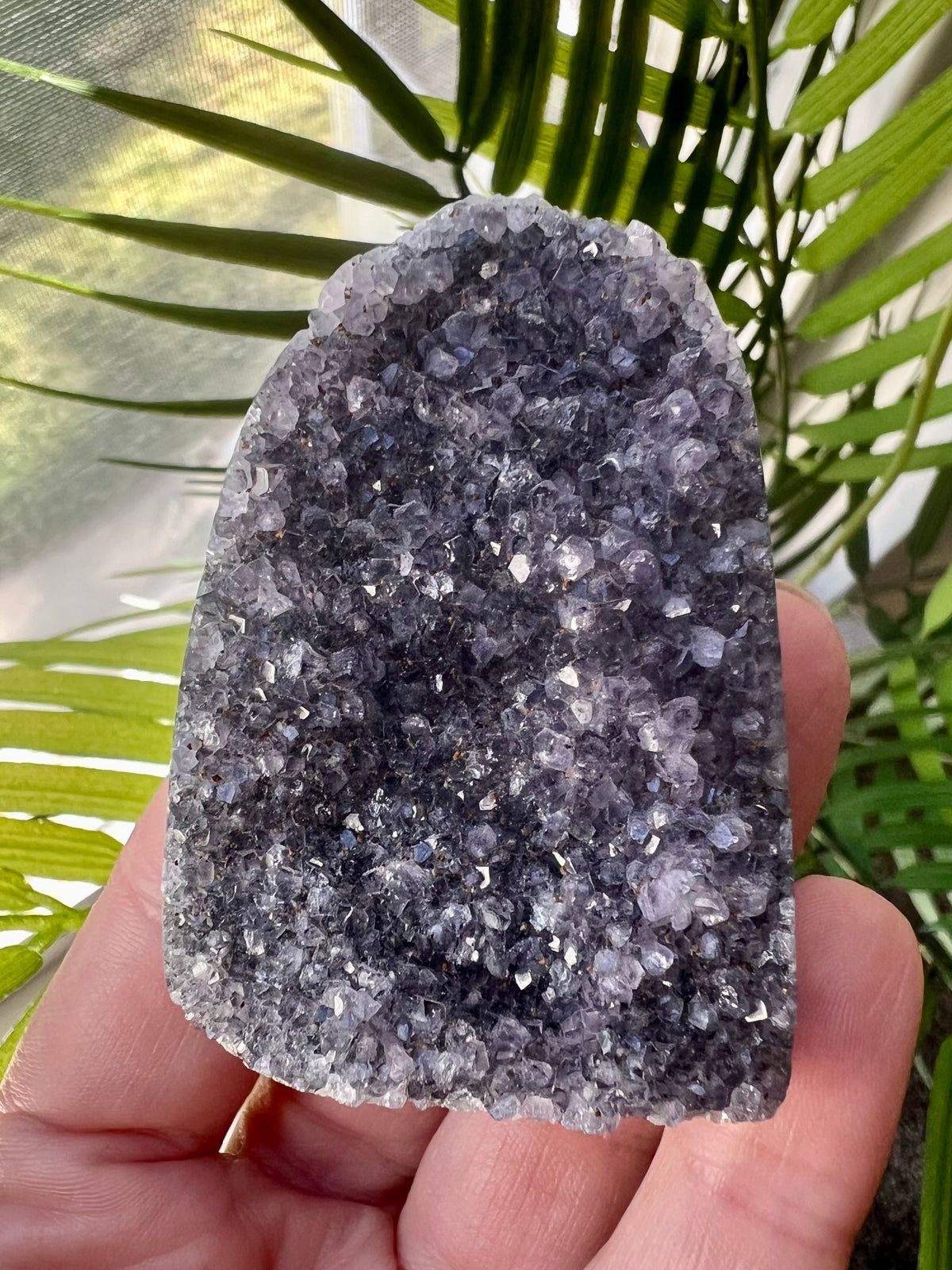 Natural Grape Agate Small Tower & Amethyst Geode Set
