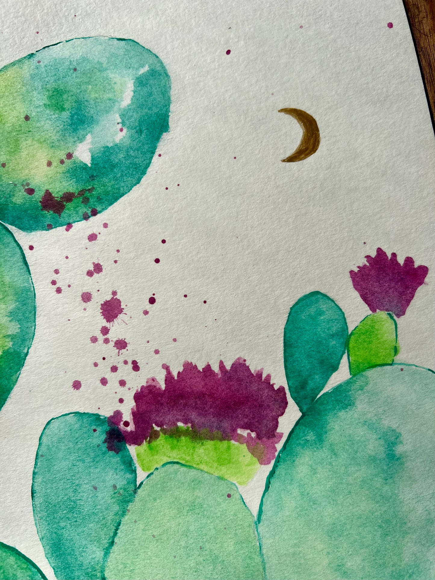 Cactus Luna 8x10 Original Watercolor