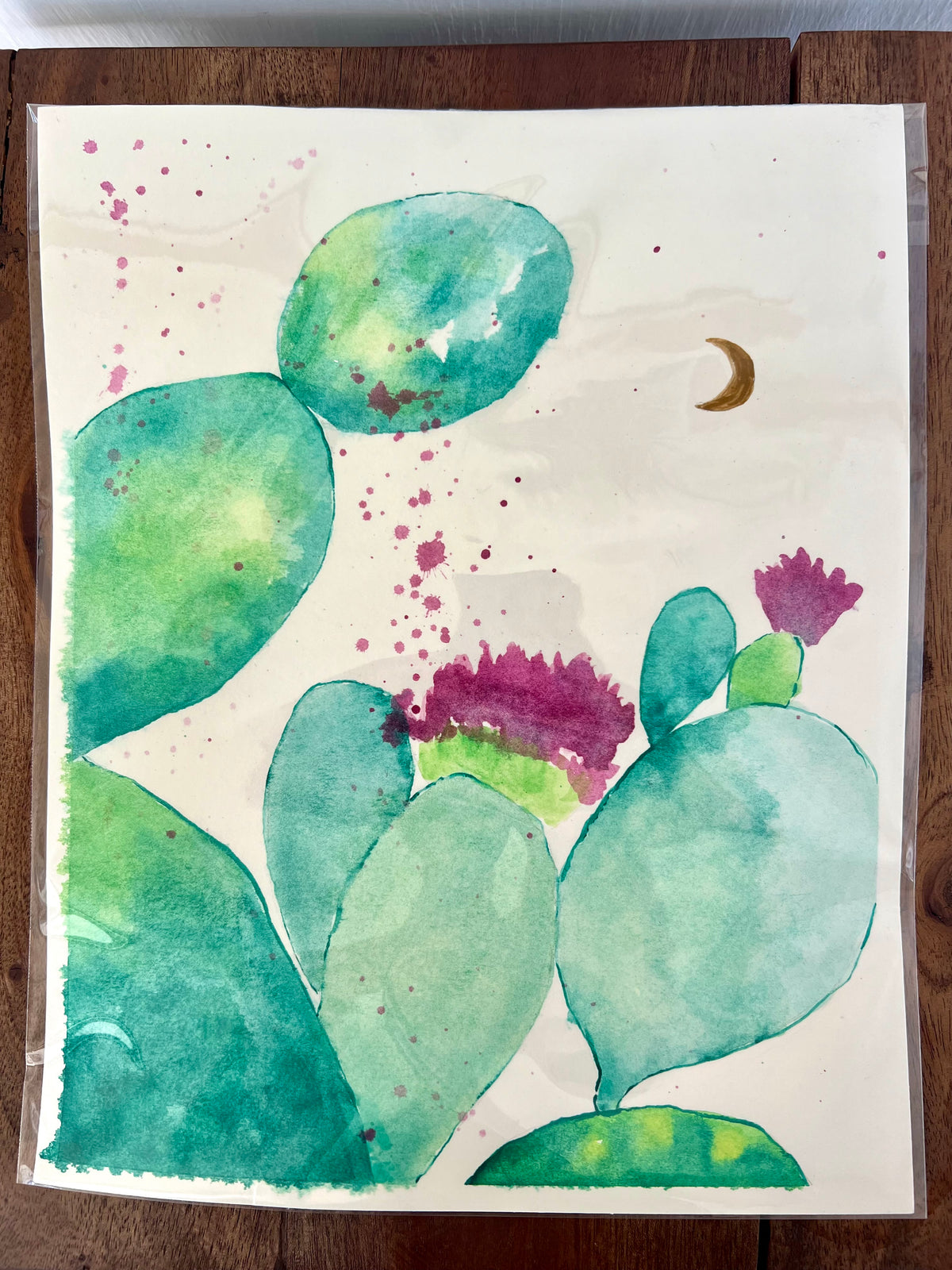 Cactus Luna 8x10 Original Watercolor