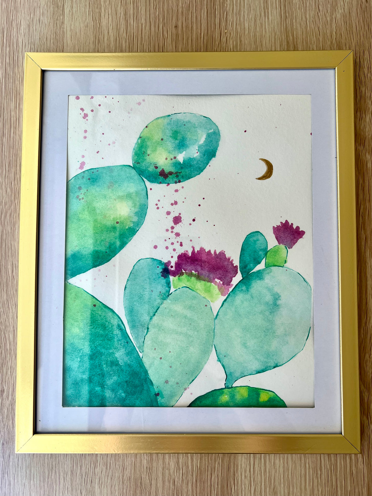 Cactus Luna 8x10 Original Watercolor