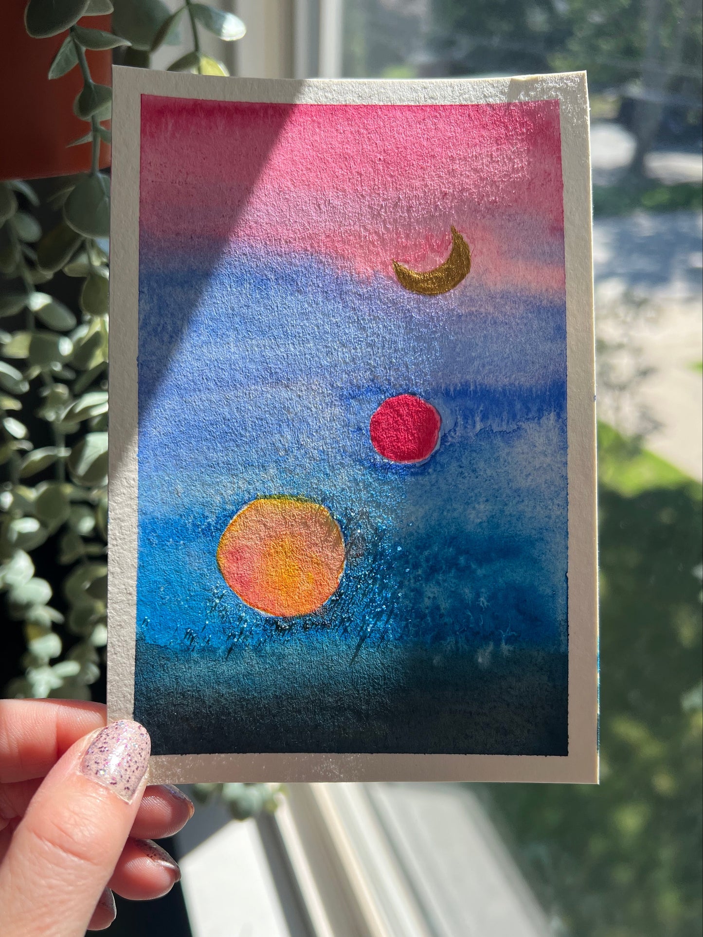 September Sky No. 1 4x6 Original Watercolor