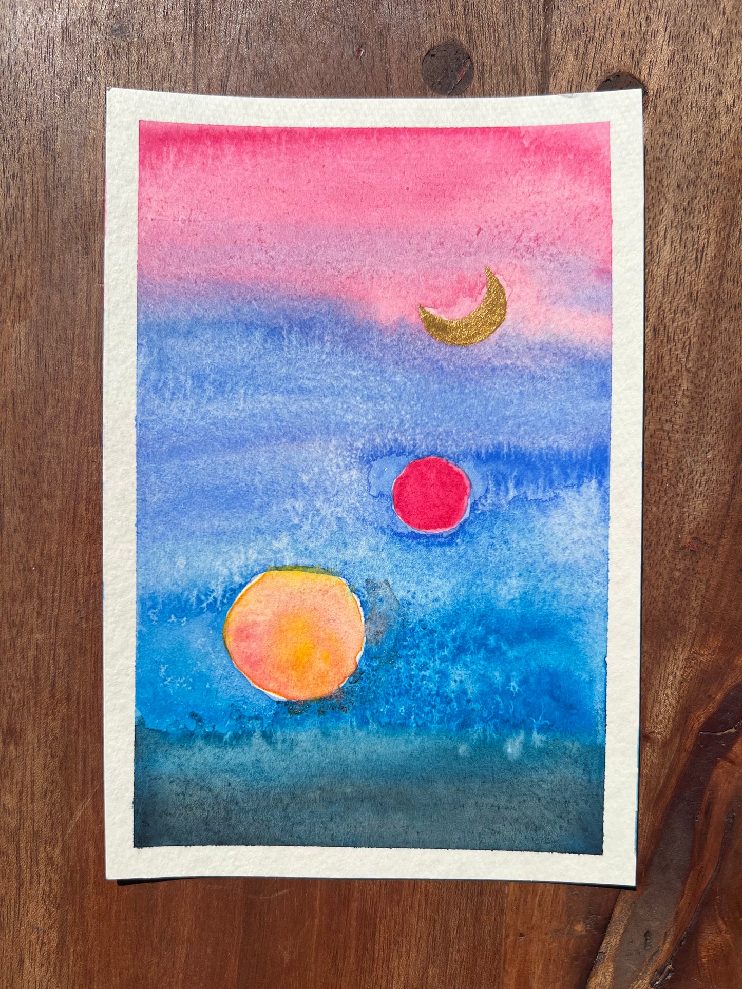 September Sky No. 1 4x6 Original Watercolor