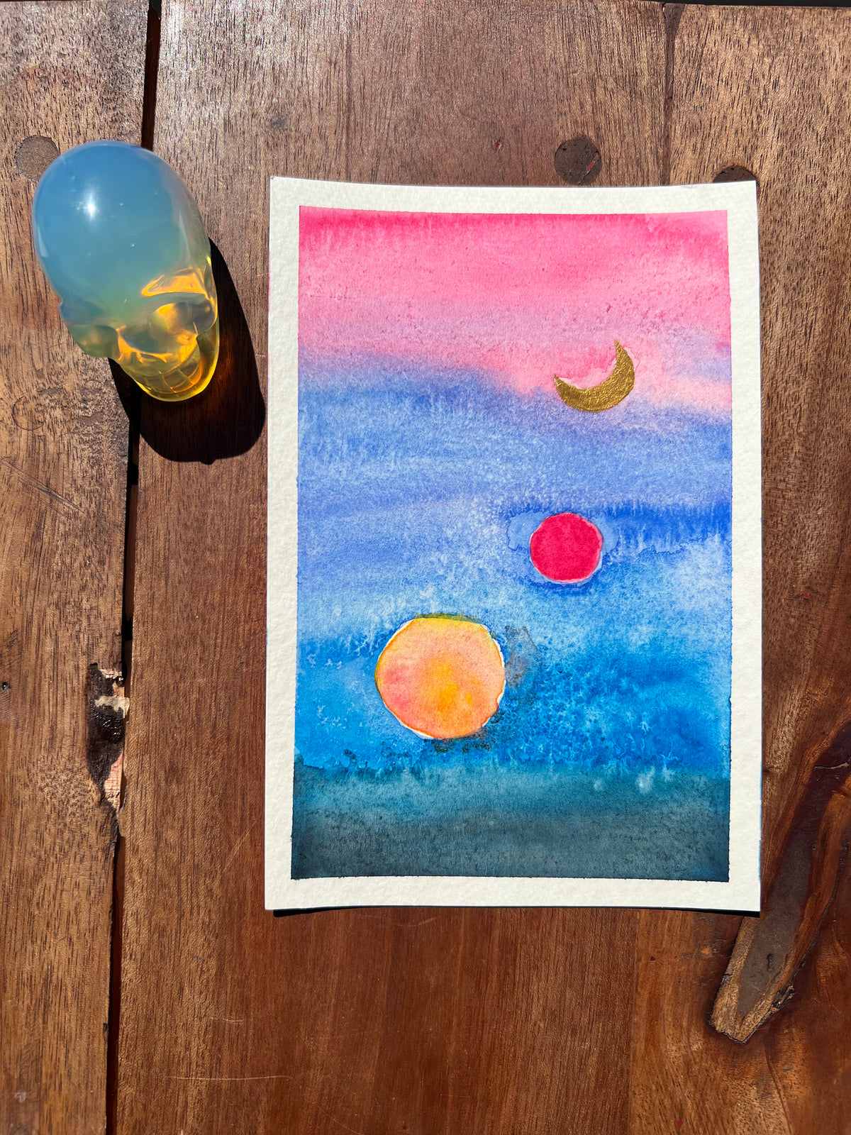 September Sky No. 1 4x6 Original Watercolor