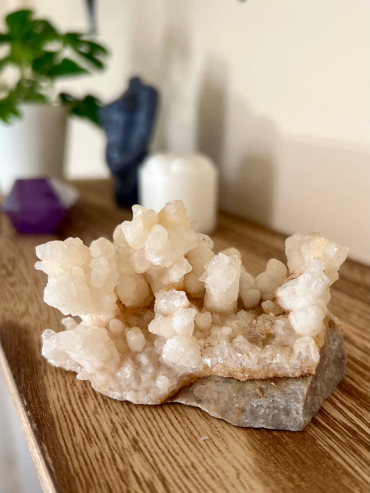 Druzy Coral Calcite Quartz Cluster