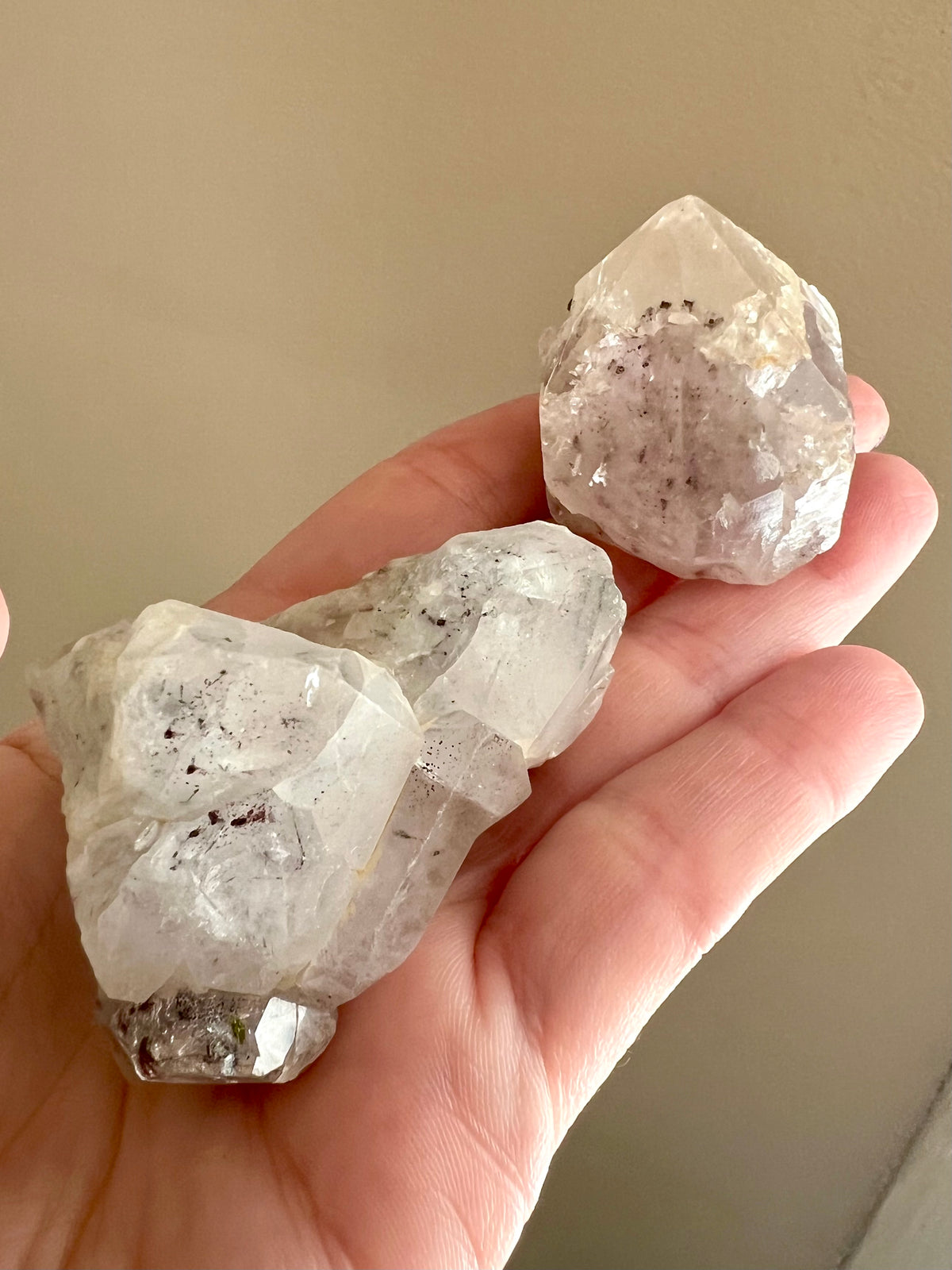 Natural Garden Ghost Quartz Crystal Set