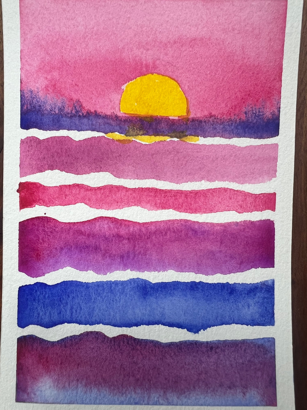 Ocean Sun No. 1 4x6 Original Watercolor