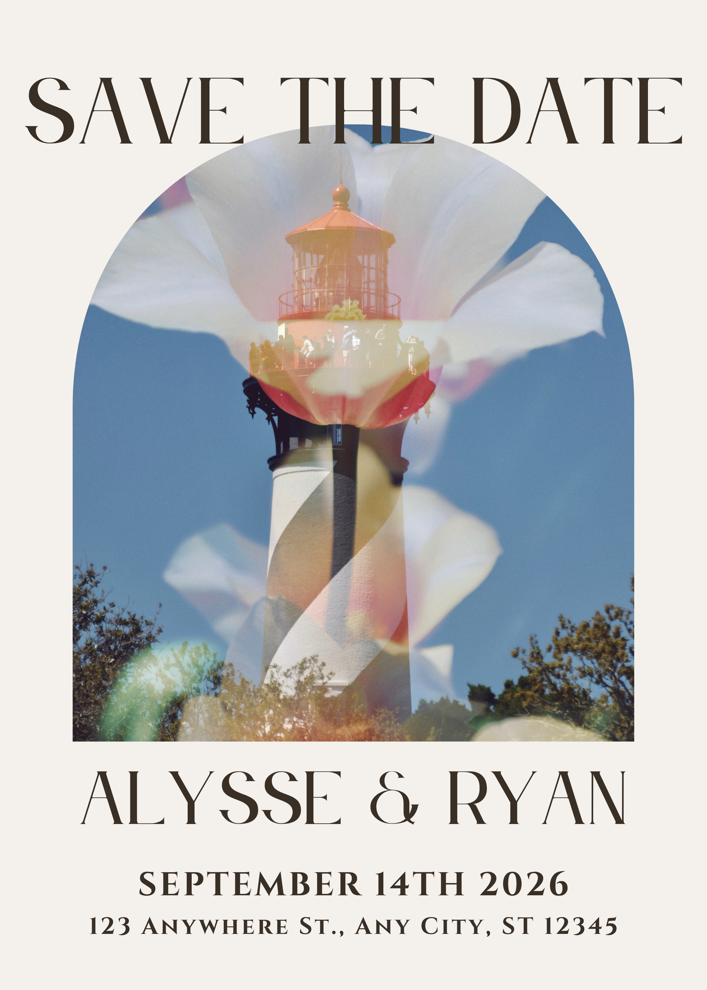 St Augustine In Bloom Wedding Invitation Editable Digital Download