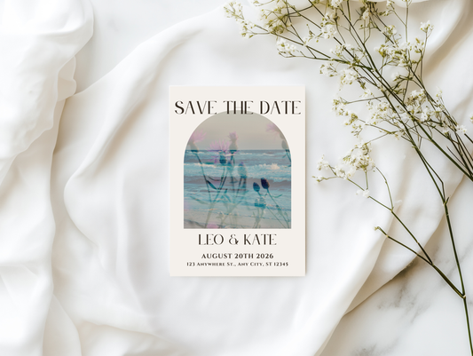 Sunset Wildflowers Wedding Invitation Editable Digital Download