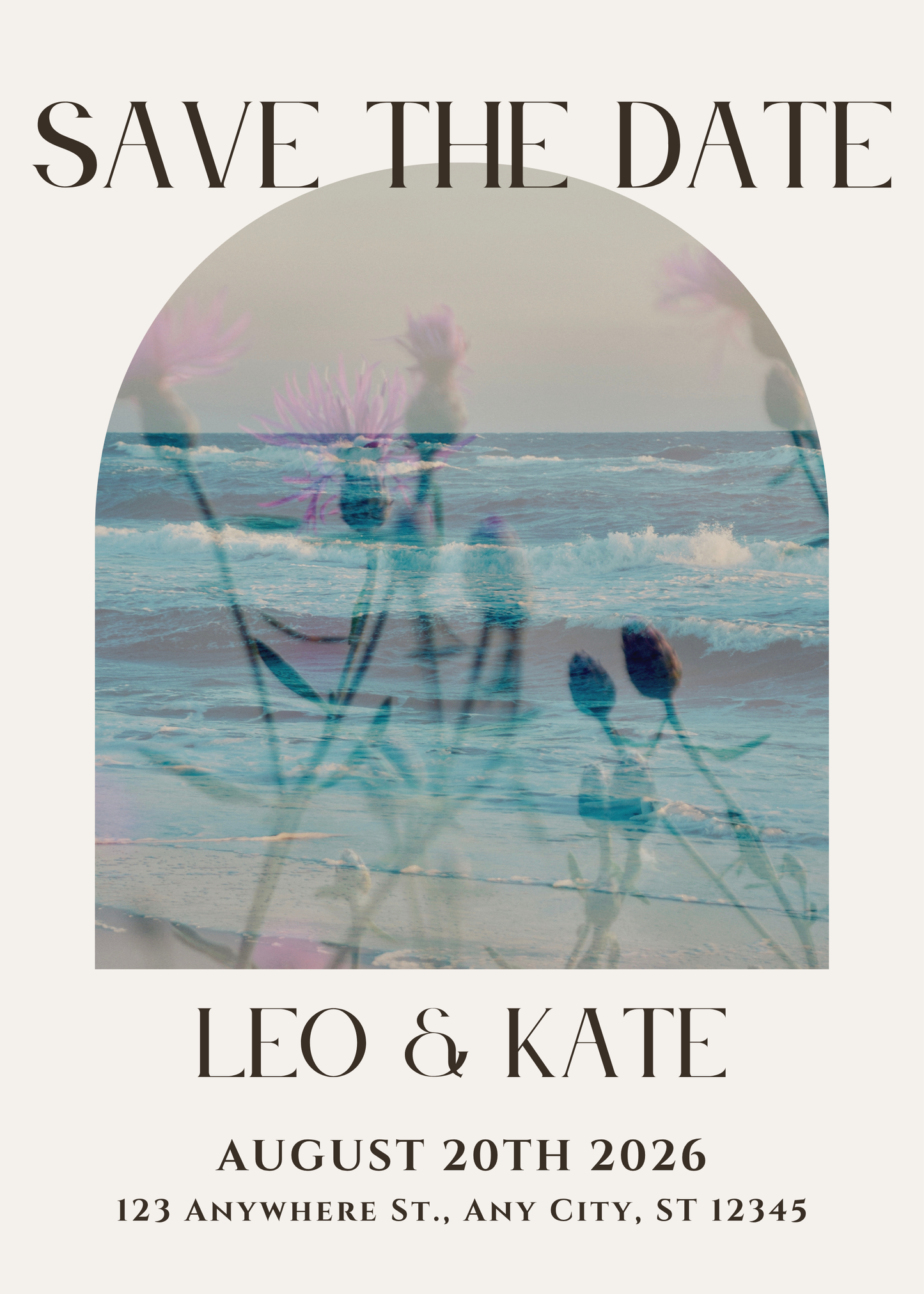 Sunset Wildflowers Wedding Invitation Editable Digital Download