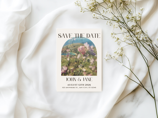 Oahu Pink Wedding Invitation Editable Digital Download