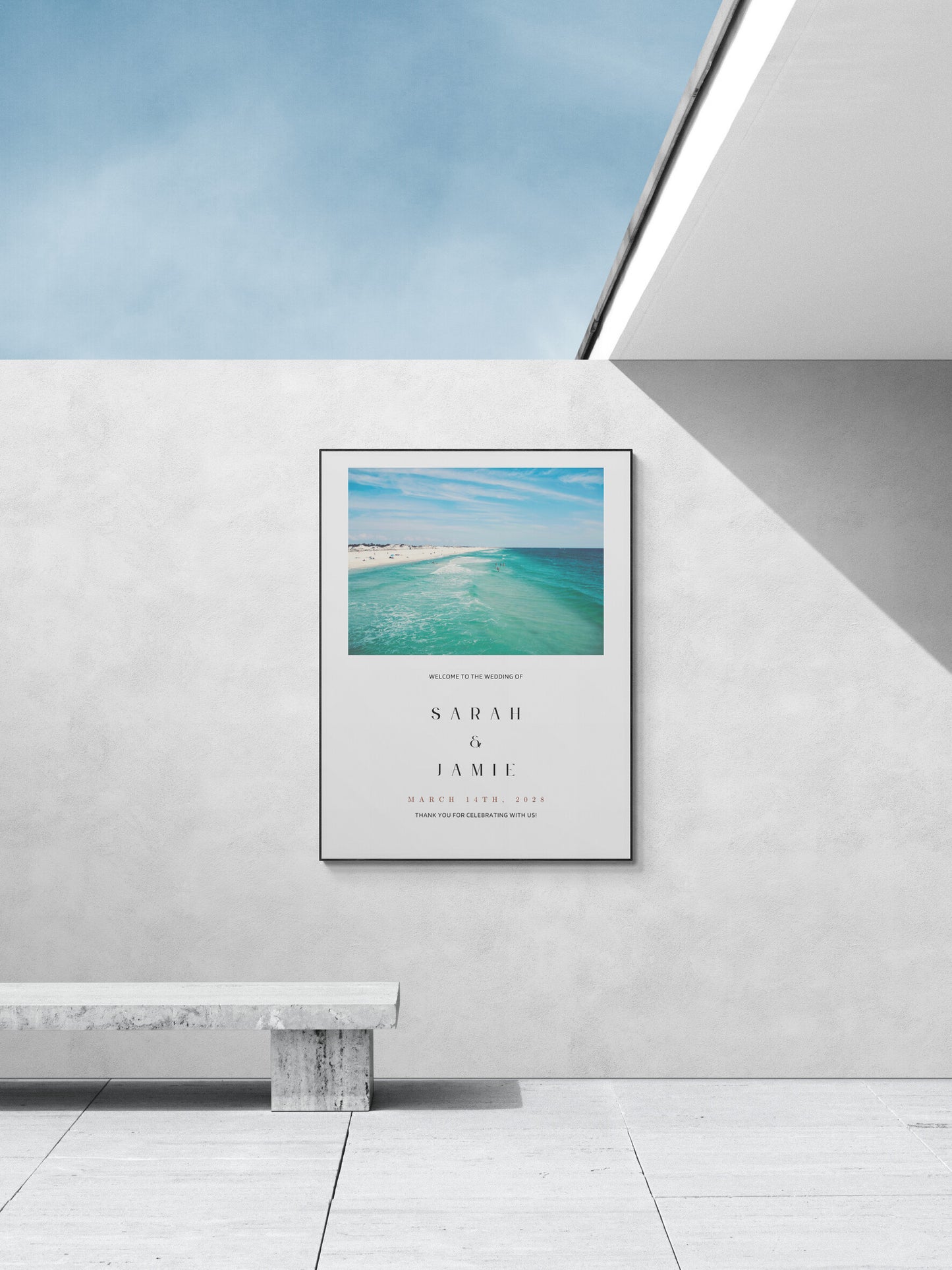 Florida's Emerald Coast Wedding Sign Editable Digital Download