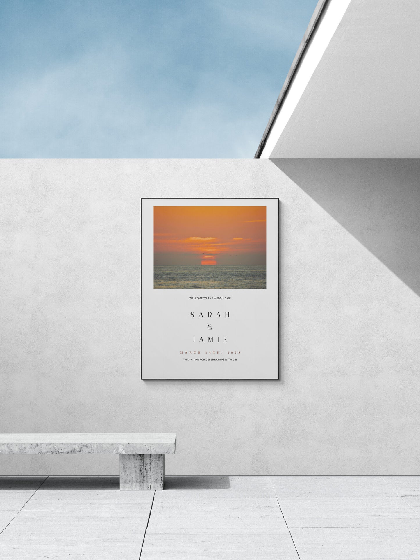 San Diego Sun Wedding Sign Editable Digital Download