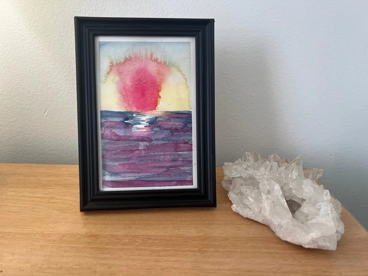 Fire Sun 4x6 Original Watercolor