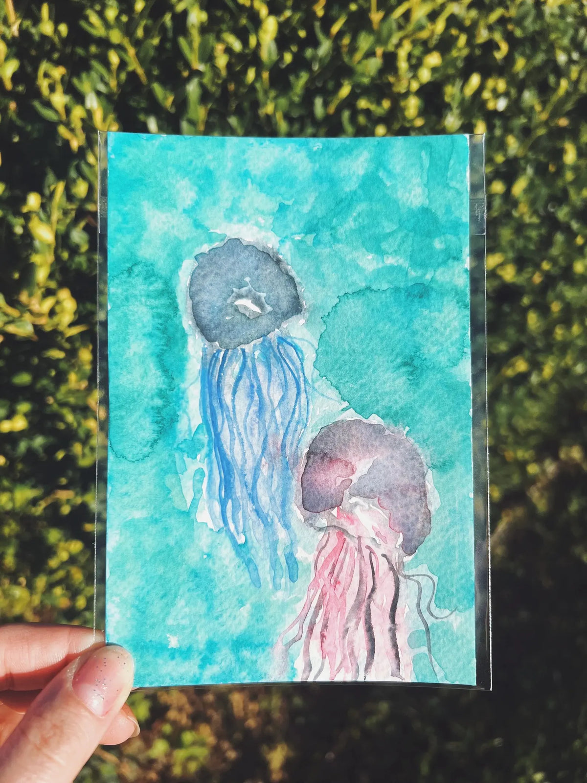 Jellyfish Dreams 4x6 Original Watercolor