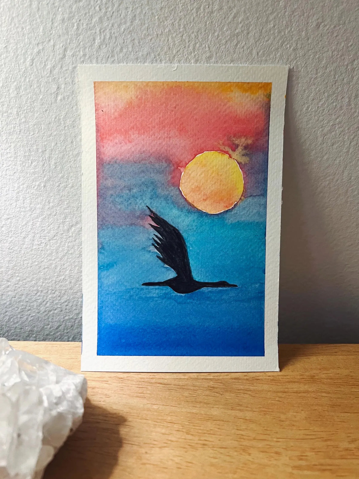 Sunset Wings No. 1 4x6 Original Watercolor