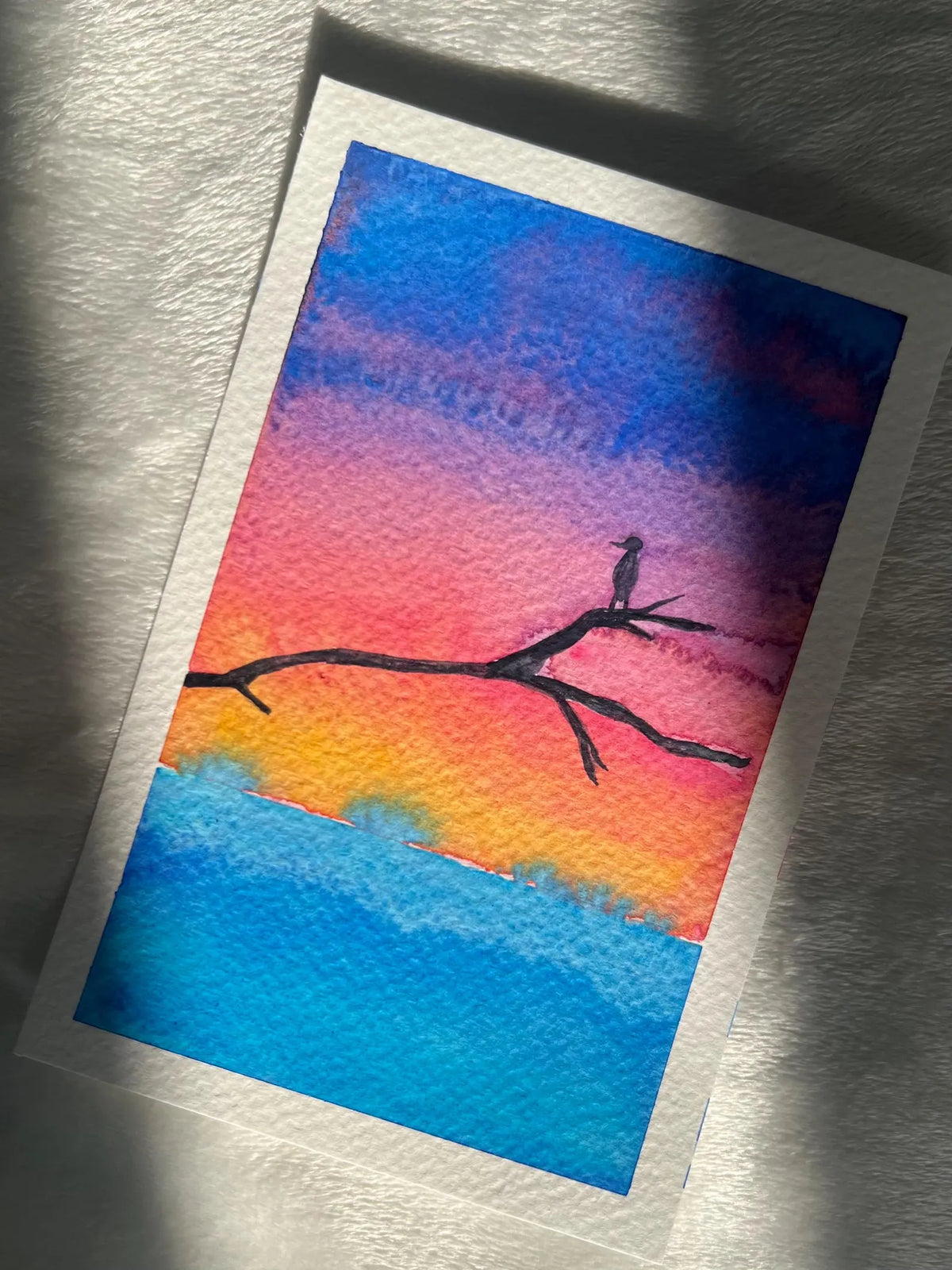 Sunset Wings No. 2 4x6 Original Watercolor