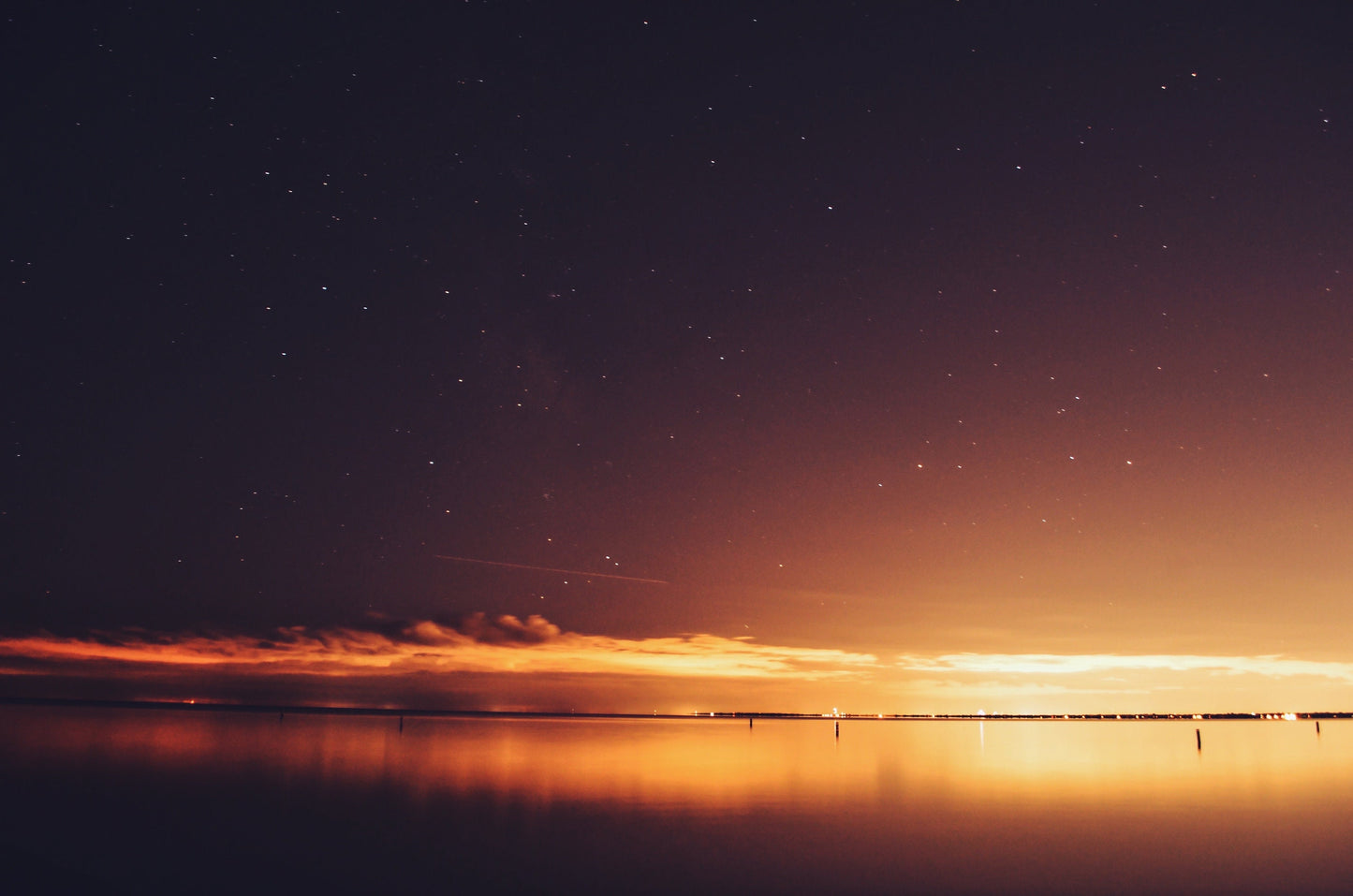 Night Sky Over The Lake