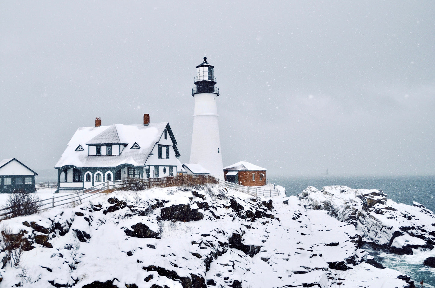 Snowy Portland Lighthouse