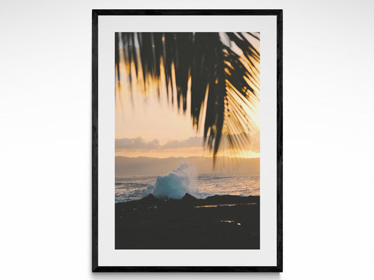 Vintage Oahu Orange Sunset