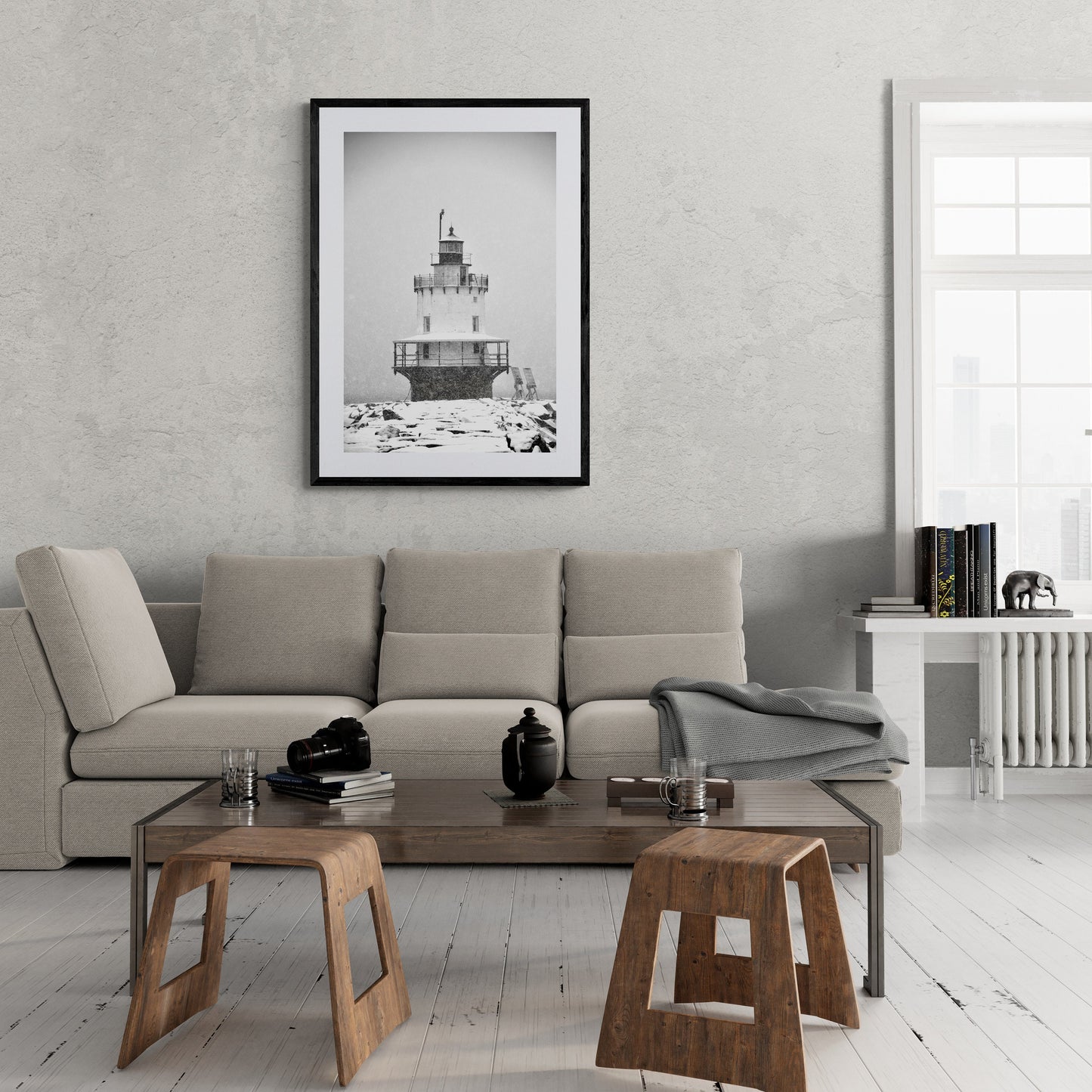 Lighthouse Blizzard Fine Art Print