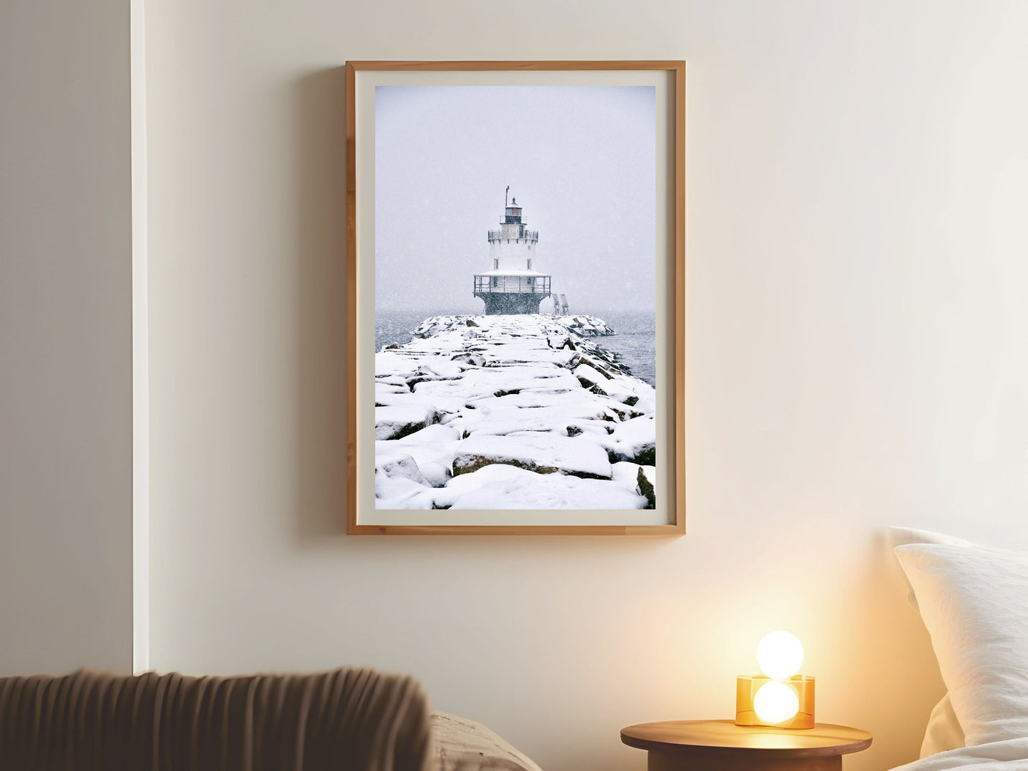 Portland Lighthouse Snow