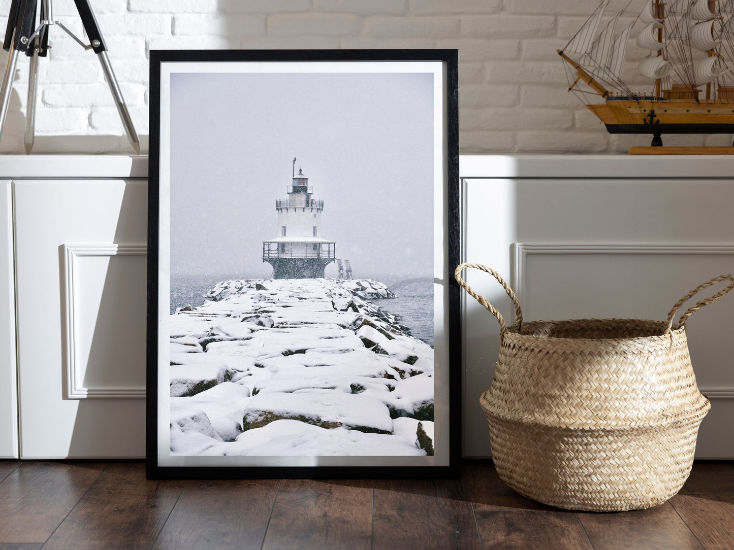 Portland Lighthouse Snow