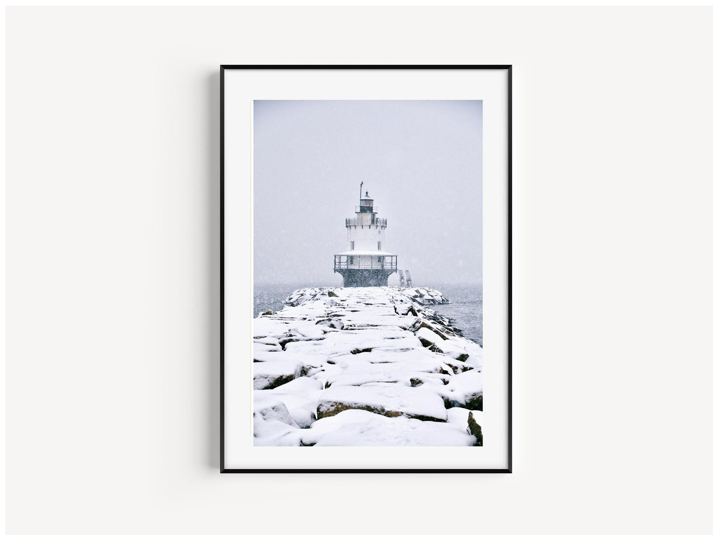 Portland Lighthouse Snow