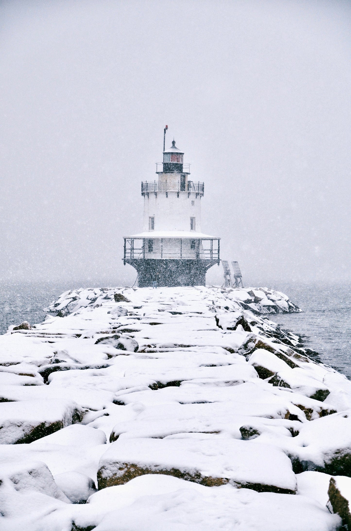 Portland Lighthouse Snow