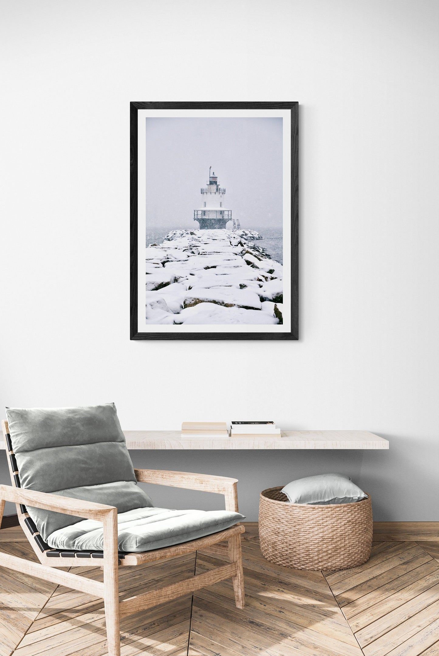 Portland Lighthouse Snow