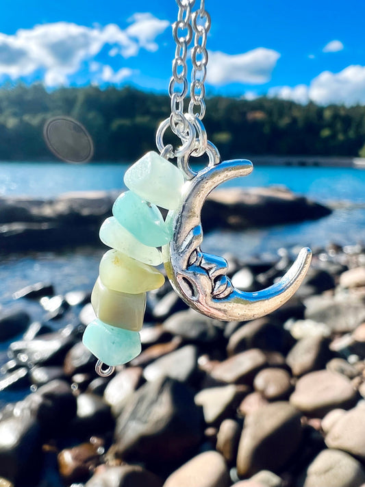 Amazonite Luna Crystal Necklace