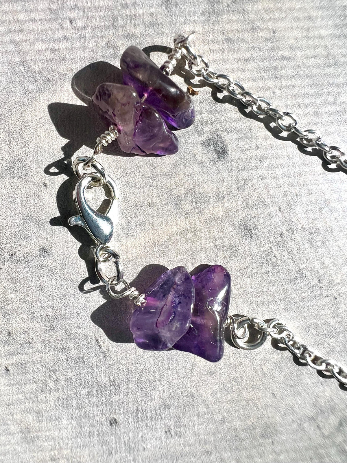 Raw Amethyst Crystal Necklace: