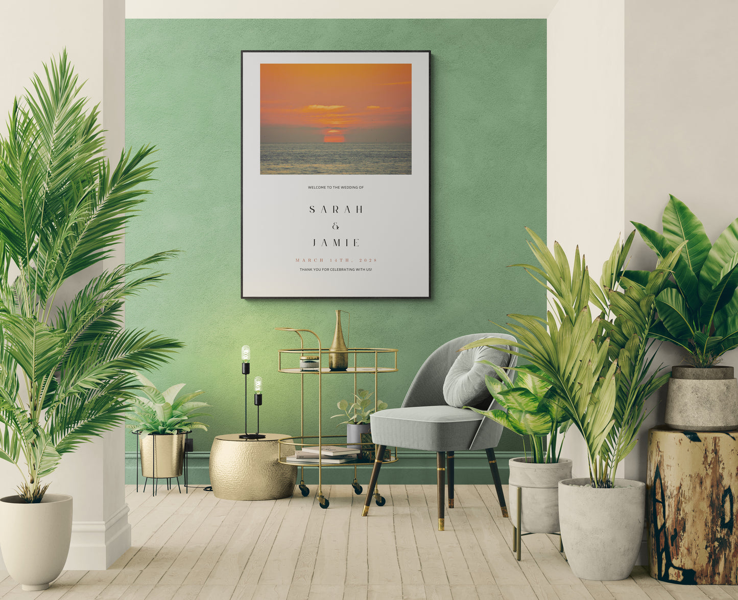 San Diego Sun Wedding Sign Editable Digital Download