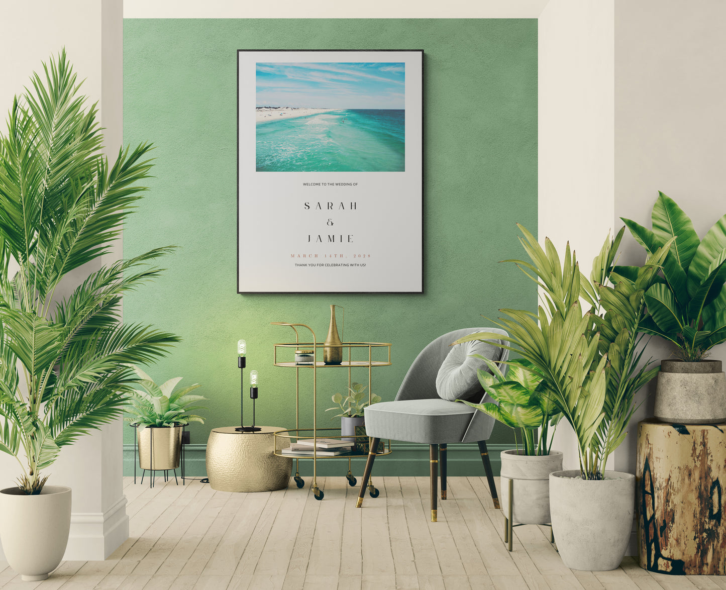 Florida's Emerald Coast Wedding Sign Editable Digital Download