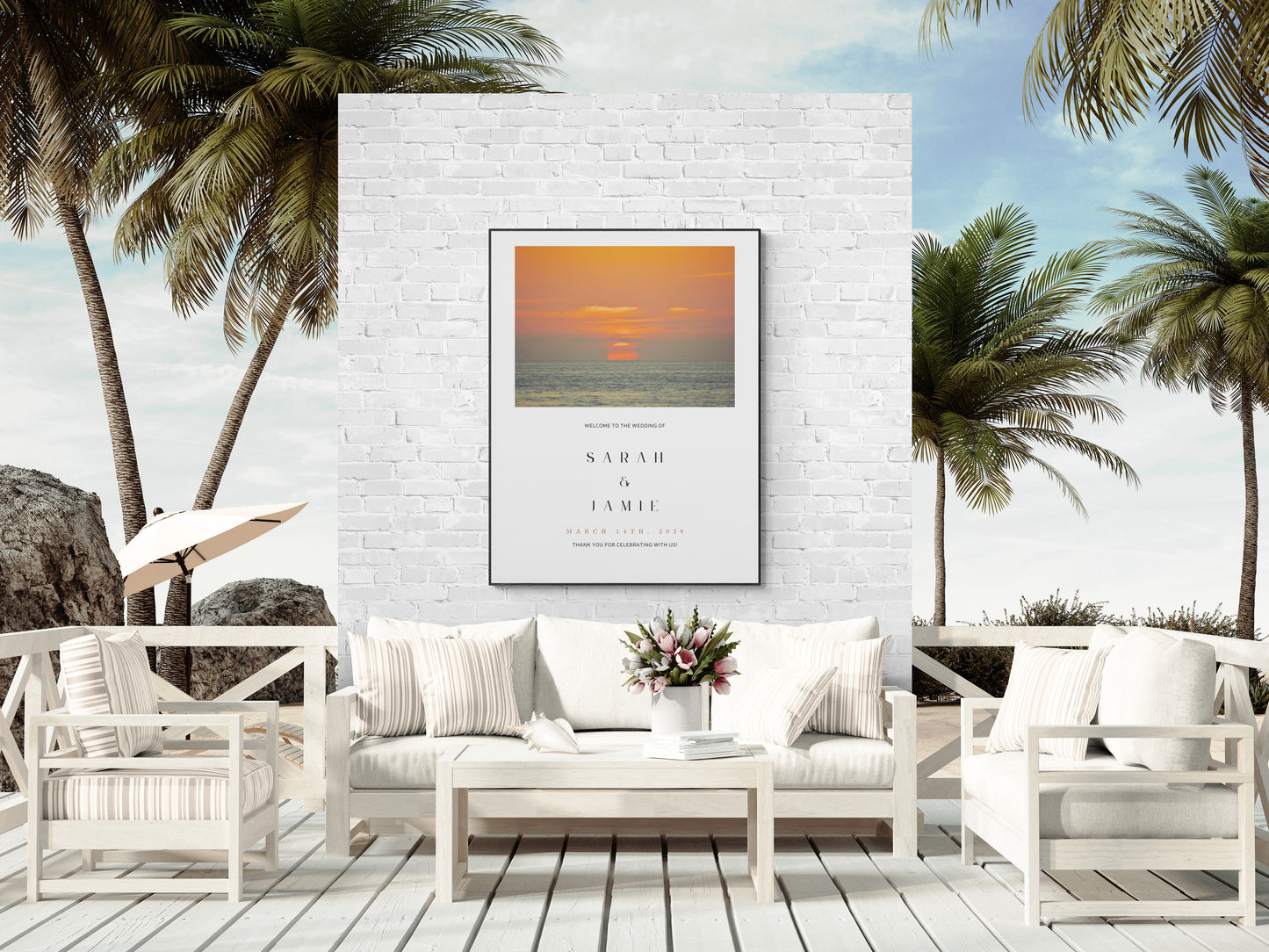 San Diego Sun Wedding Sign Editable Digital Download