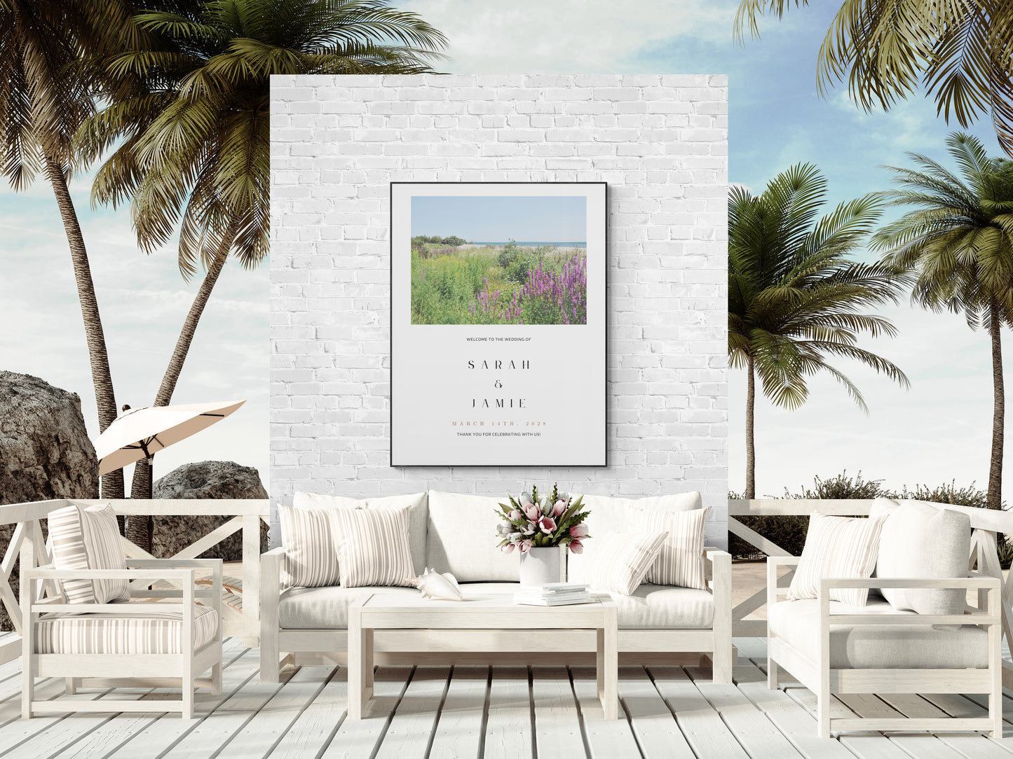 Mackinac Island Light Wedding Sign Editable Digital Download